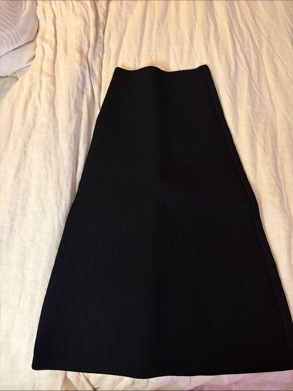 Balenciaga Black Ribbed Midi Skirt